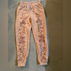 urban outfitters coral flower sweatpants